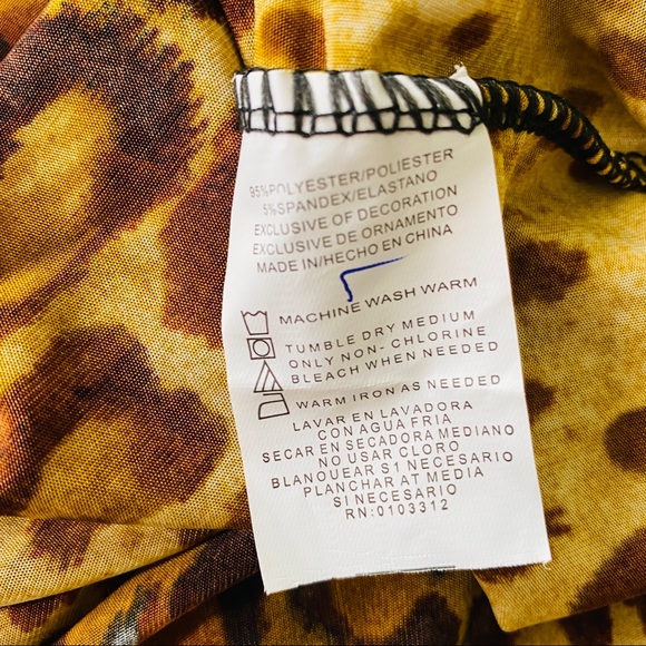 Beautiful Mixed Leopard Print Tube Maxi Dress Size L - Picture 10 of 11